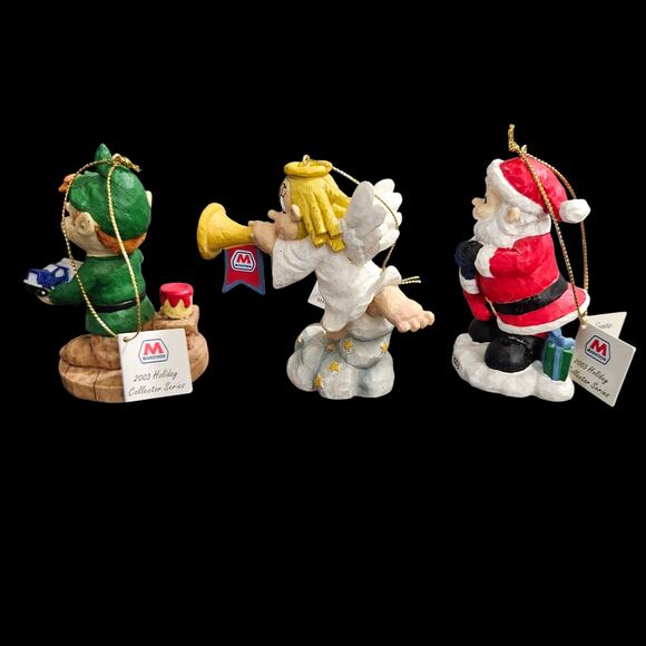 Marathon 2003 Holiday Collection Series 3 Elf Angel Santa Ornament Set of 3 - Picture 2 of 6